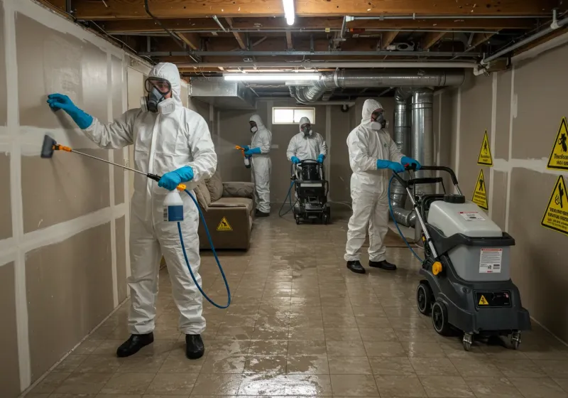 Basement Moisture Removal and Structural Drying process in Grand Blanc, MI